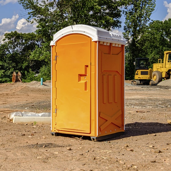 how often are the portable restrooms cleaned and serviced during a rental period in Topaz Ranch Estates NV